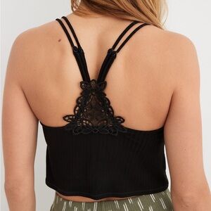 (SALE) Lace Detail Top - Dark Green